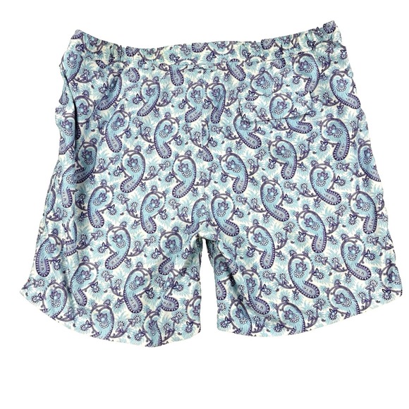 Mens Peter Millar Seaside Collection Blue Purple Paisley Swim Trunks Size XL - Picture 6 of 8